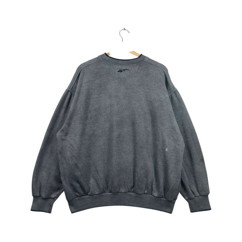 Vintage Reebok Gray Washed Embroidered Logo Crewneck