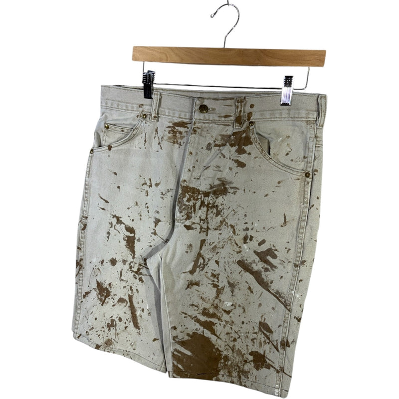 Vintage Eddie Bauer Splattered Denim Shorts 34