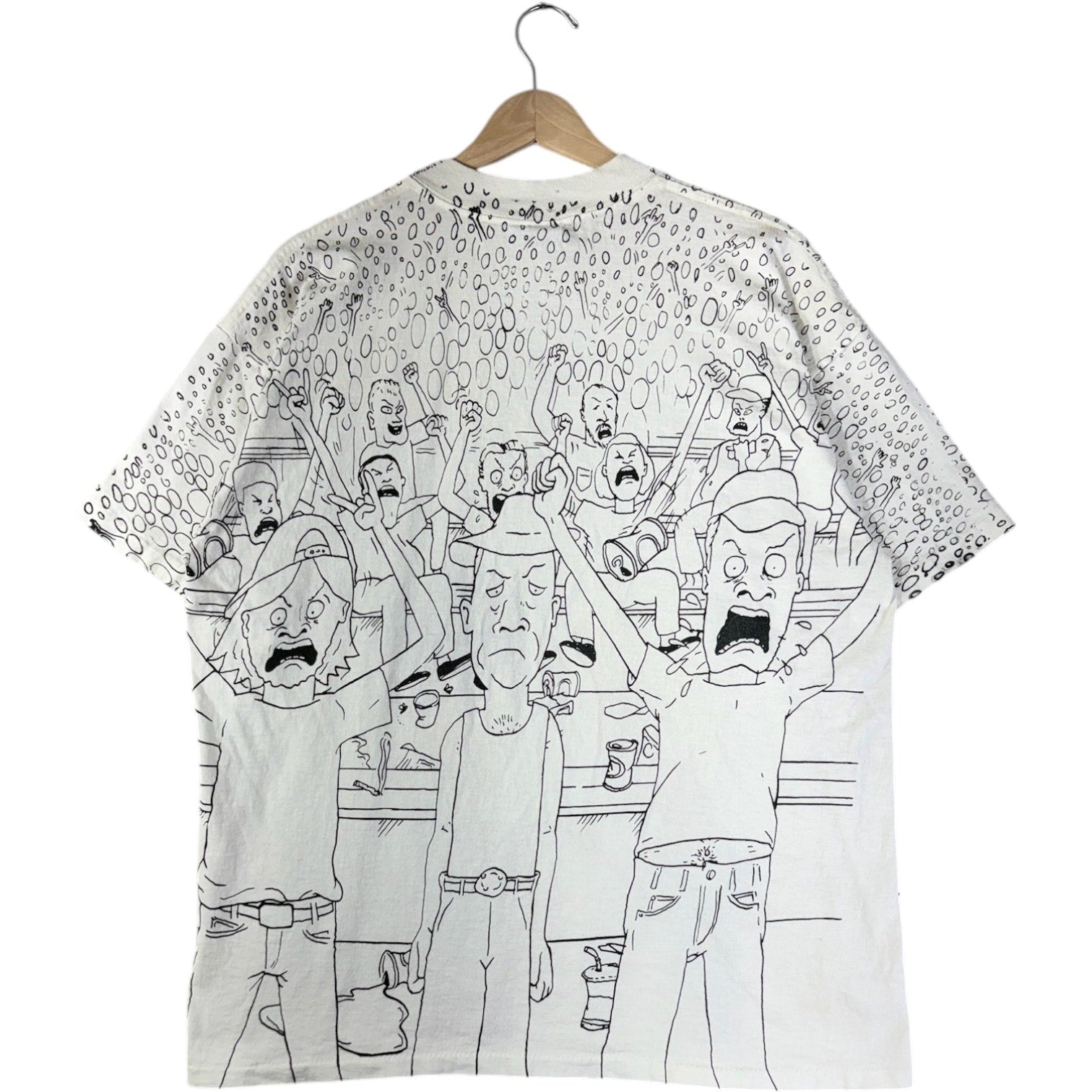 Vintage Beavis and Butt Head All Over Print Graphic T-Shirt