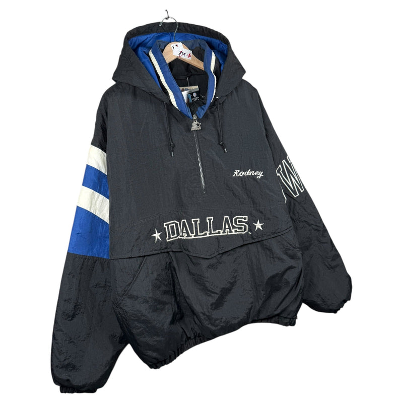 Vintage Starter Dallas Cowboys NFL Quarter Zip Hooded Jacket