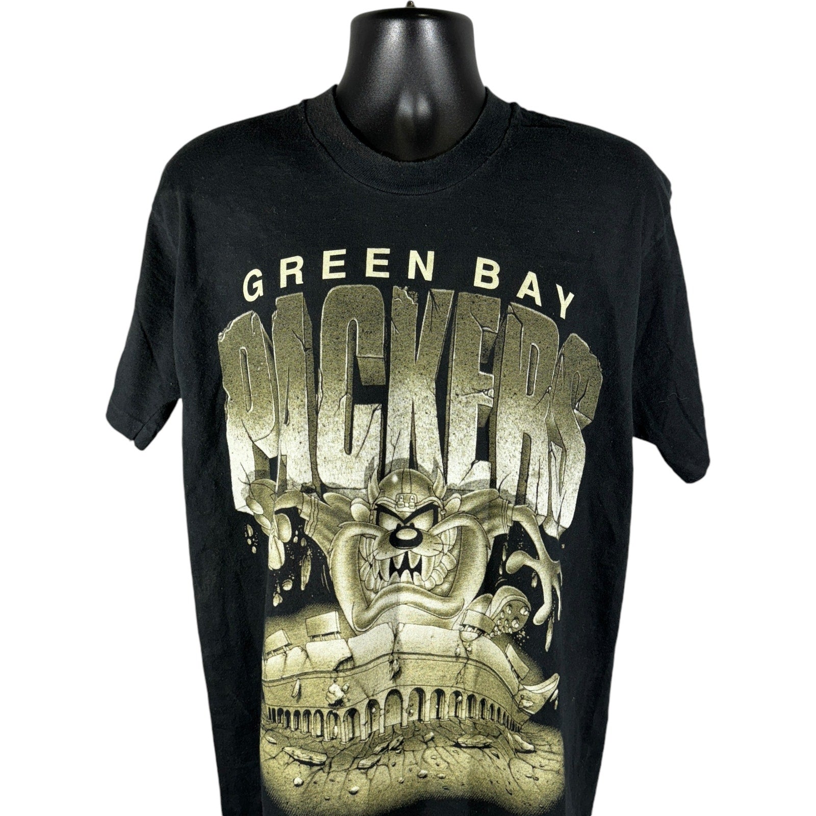Vintage Looney Tunes Taz Greenbay Packers NFL Tee 90s