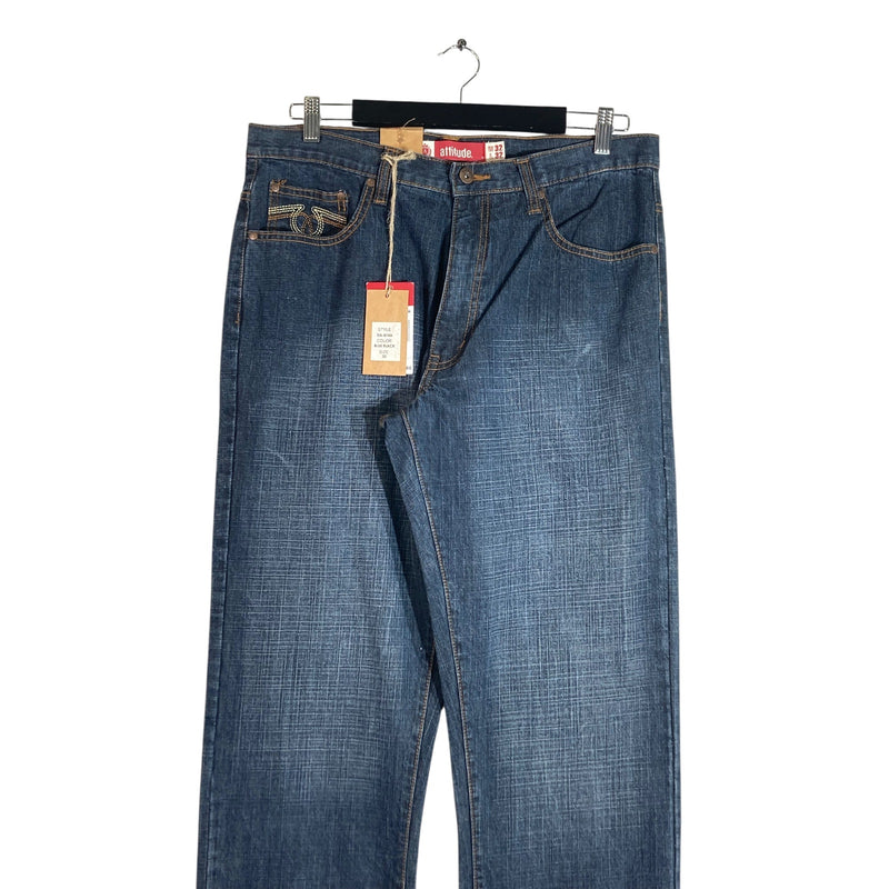 Vintage NWT Attitude Straight Leg Denim Jeans 32x32