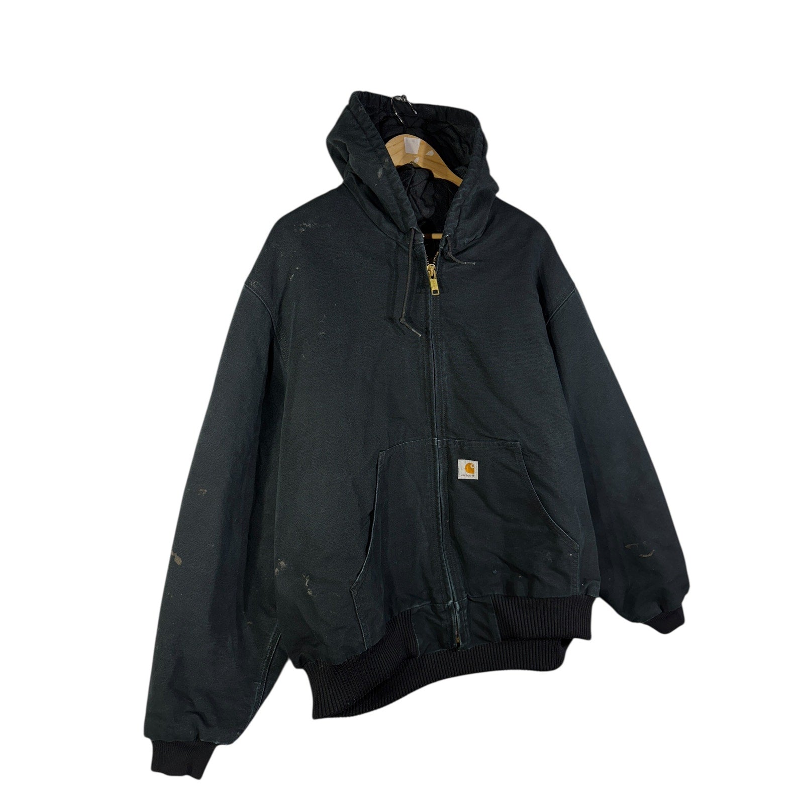 Vintage Carhartt Canvas Hooded Full Zip Workwear Jacket