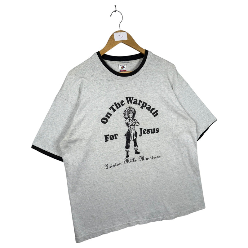 Vintage The Warpath For Jesus Ringer T-Shirt