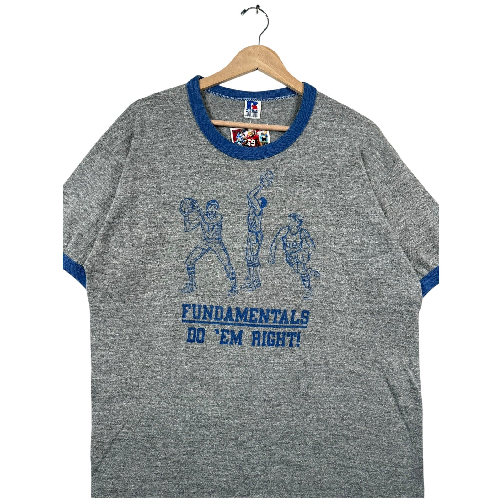 Vintage Russell Athletic Basketball Fundamentals Ringer T-Shirt