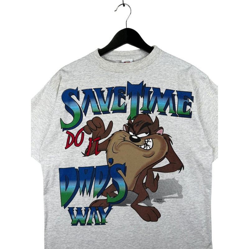 Vintage Looney Tunes Taz Save Time Do It Dad's Way T-Shirt