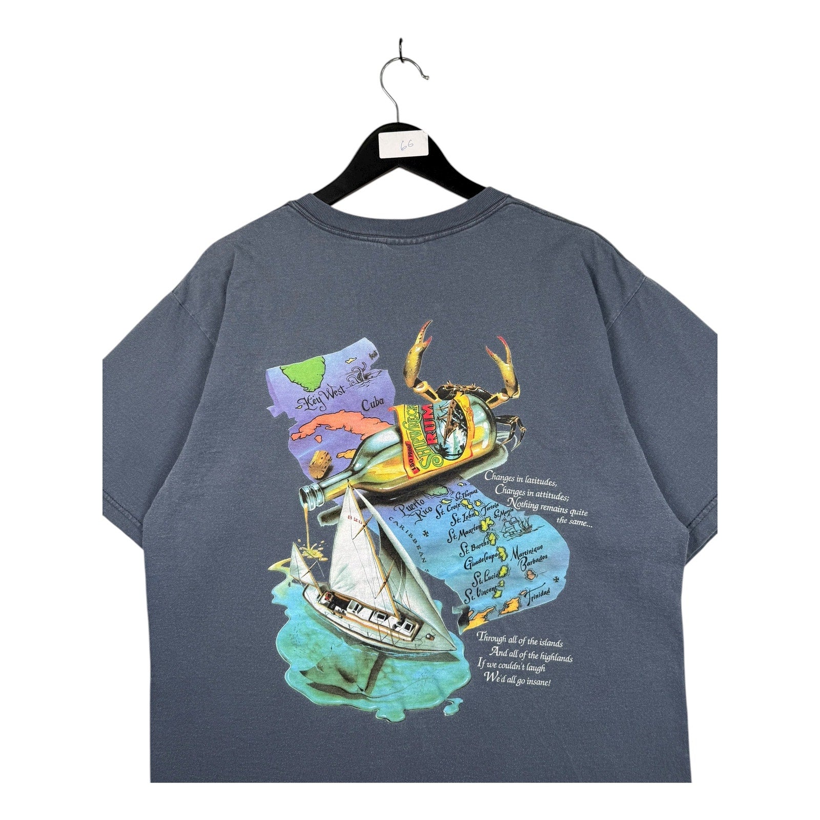 Vintage Margaritaville Key West Nautical Map T-Shirt