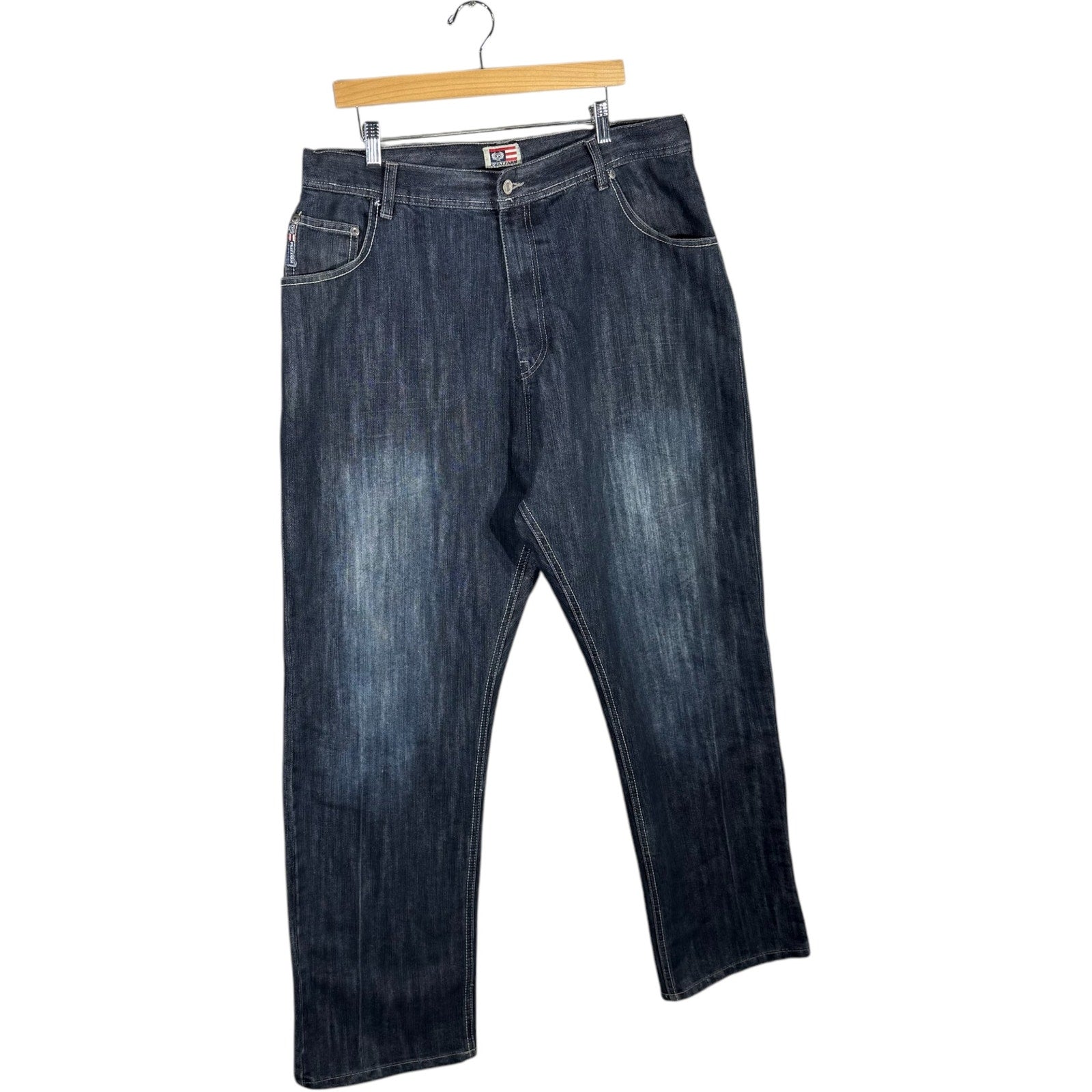 Vintage Phat Farm Straight Leg Embroidered Denim Jeans 39 x 30