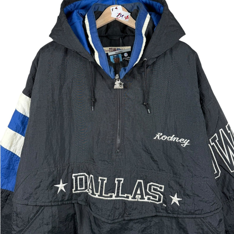 Vintage Starter Dallas Cowboys NFL Quarter Zip Hooded Jacket
