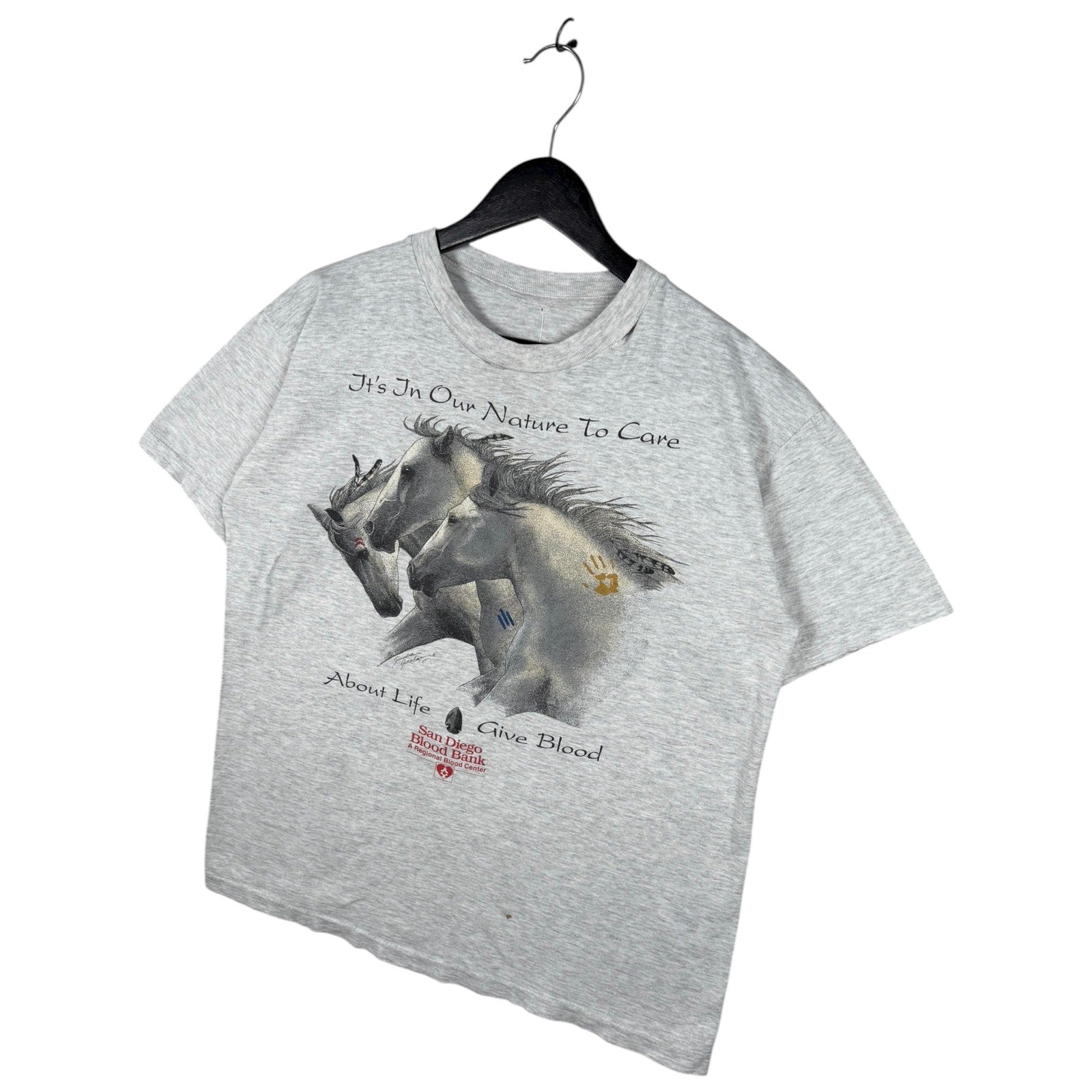 Vintage San Diego Blood Bank Horse T-Shirt