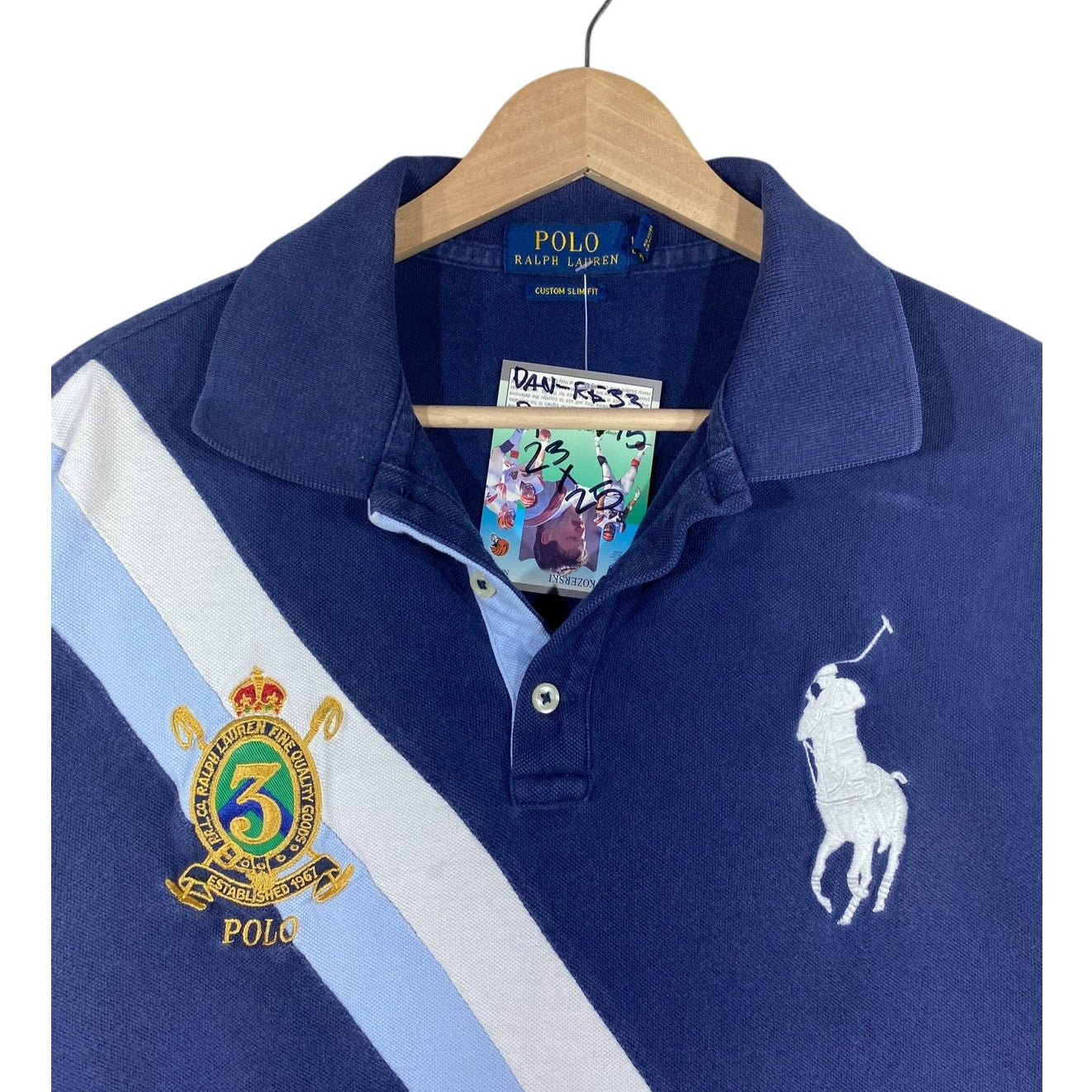 Vintage Polo Ralph Lauren Striped Crest Short Sleeve Polo