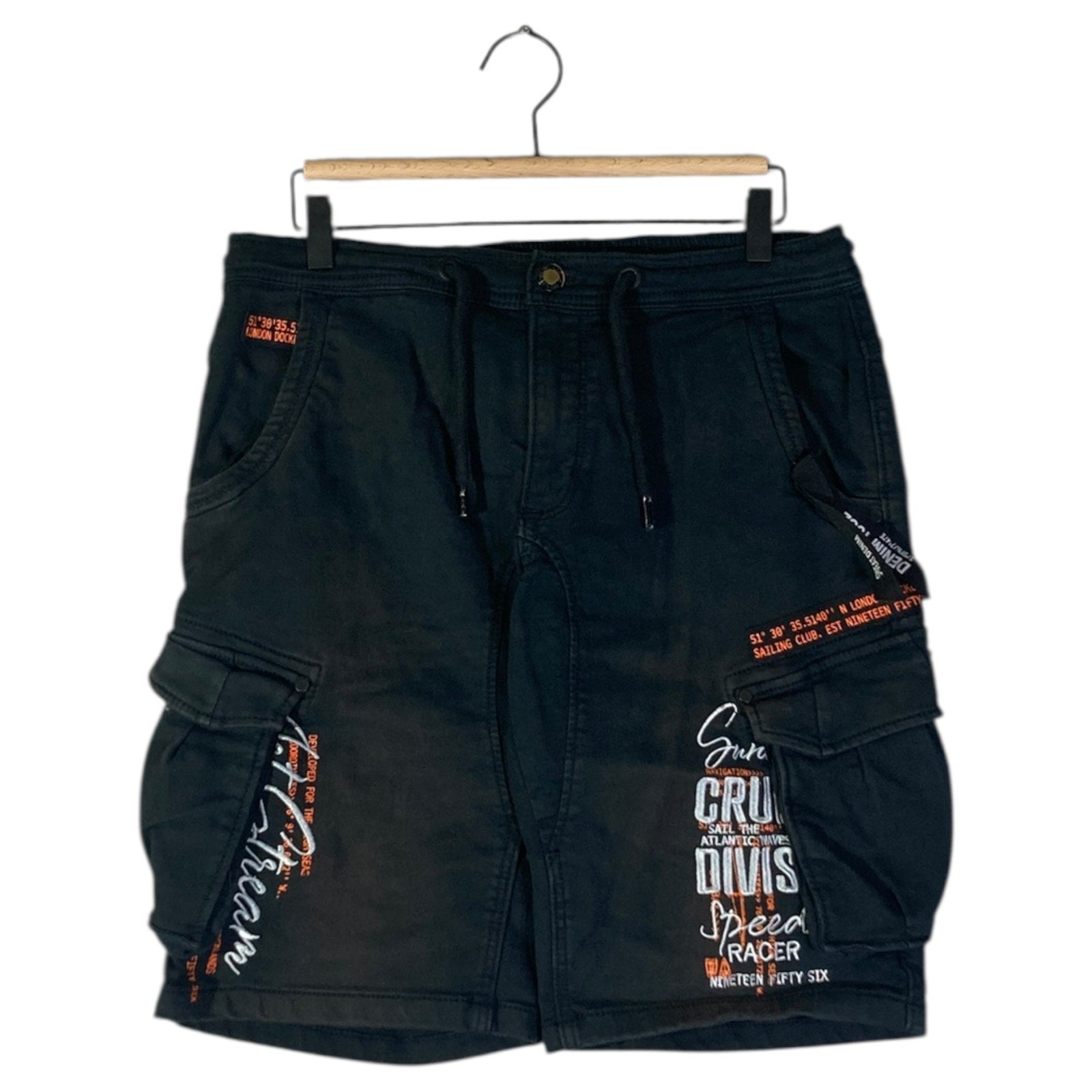 Vintage Denim 1982 Graphic Utility Cargo Shorts 32x11