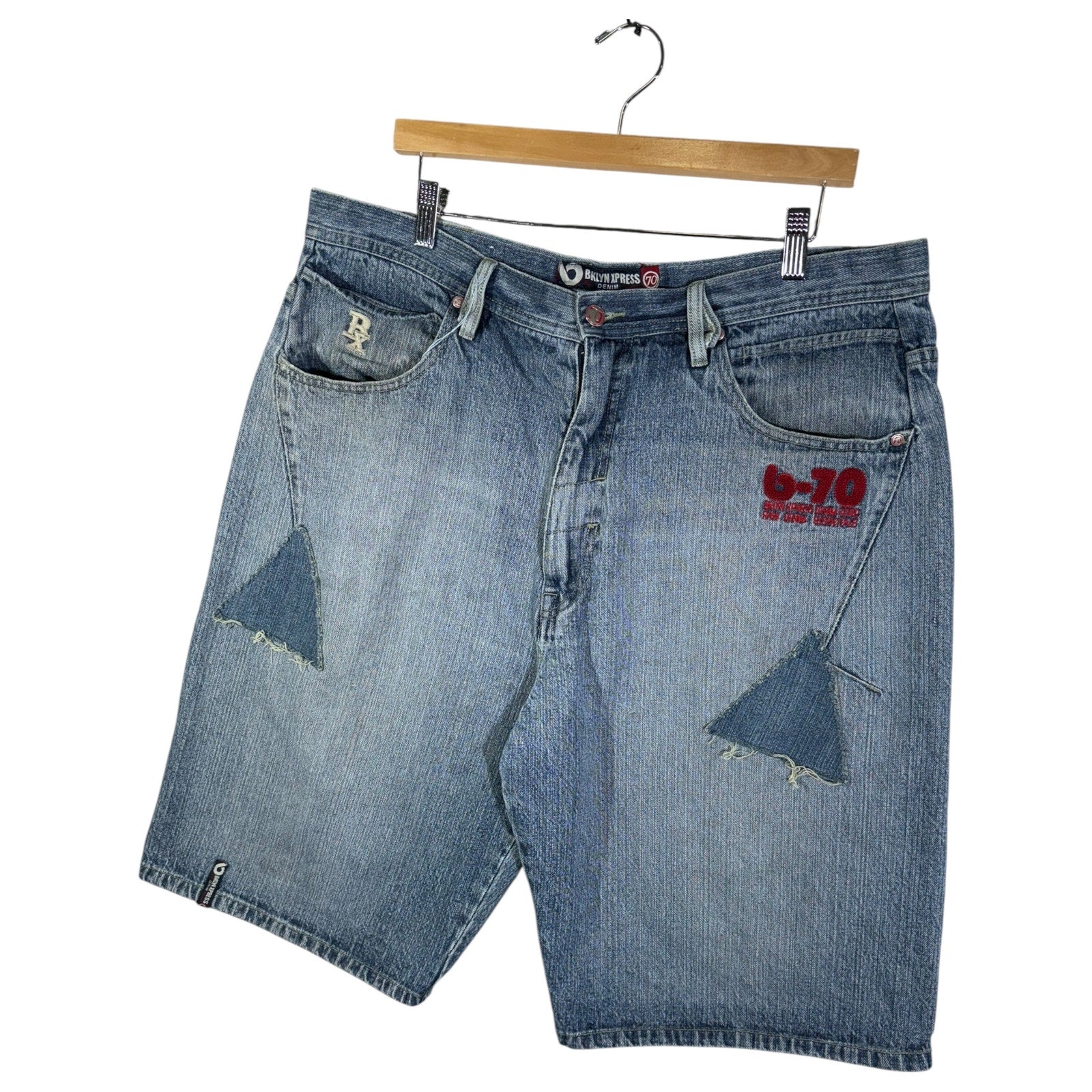 Vintage Bklyn Xpress Patchwork Denim Shorts 39
