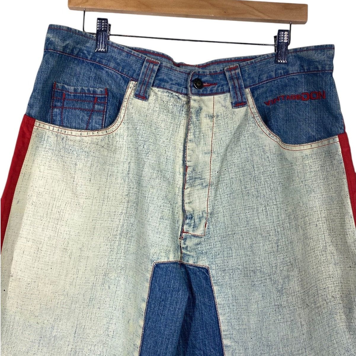 Vintage Don Patchwork Denim Jeans 34
