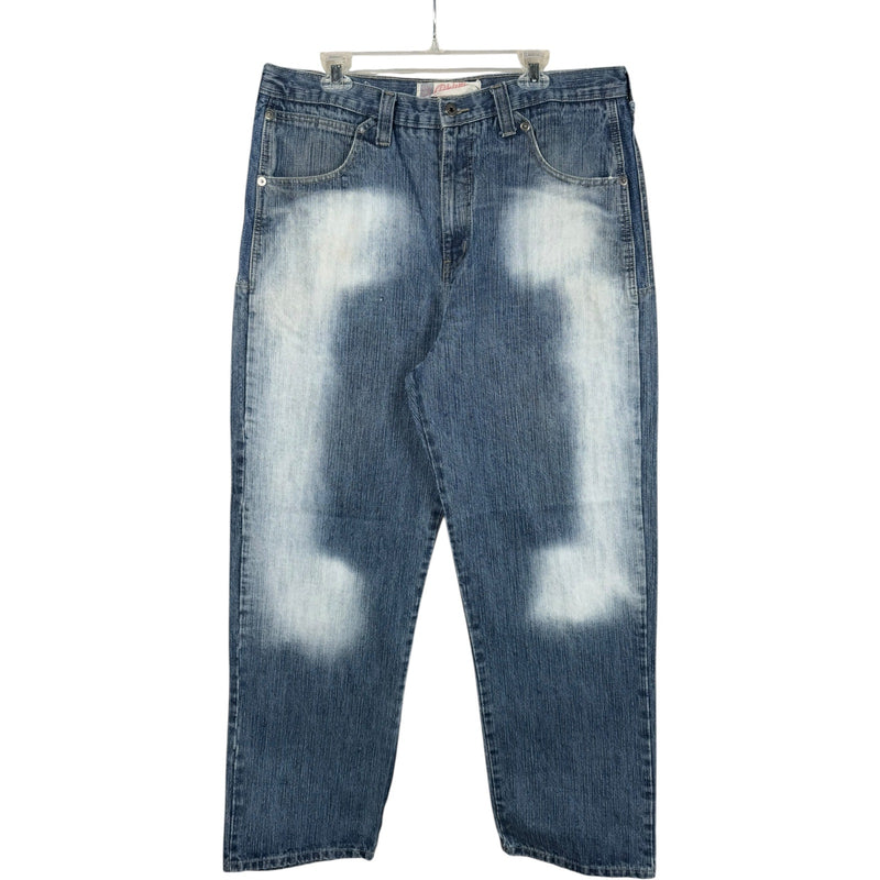 Vintage Brooklyn Xpress Baggy Embroidered Jeans Blue Mens 39