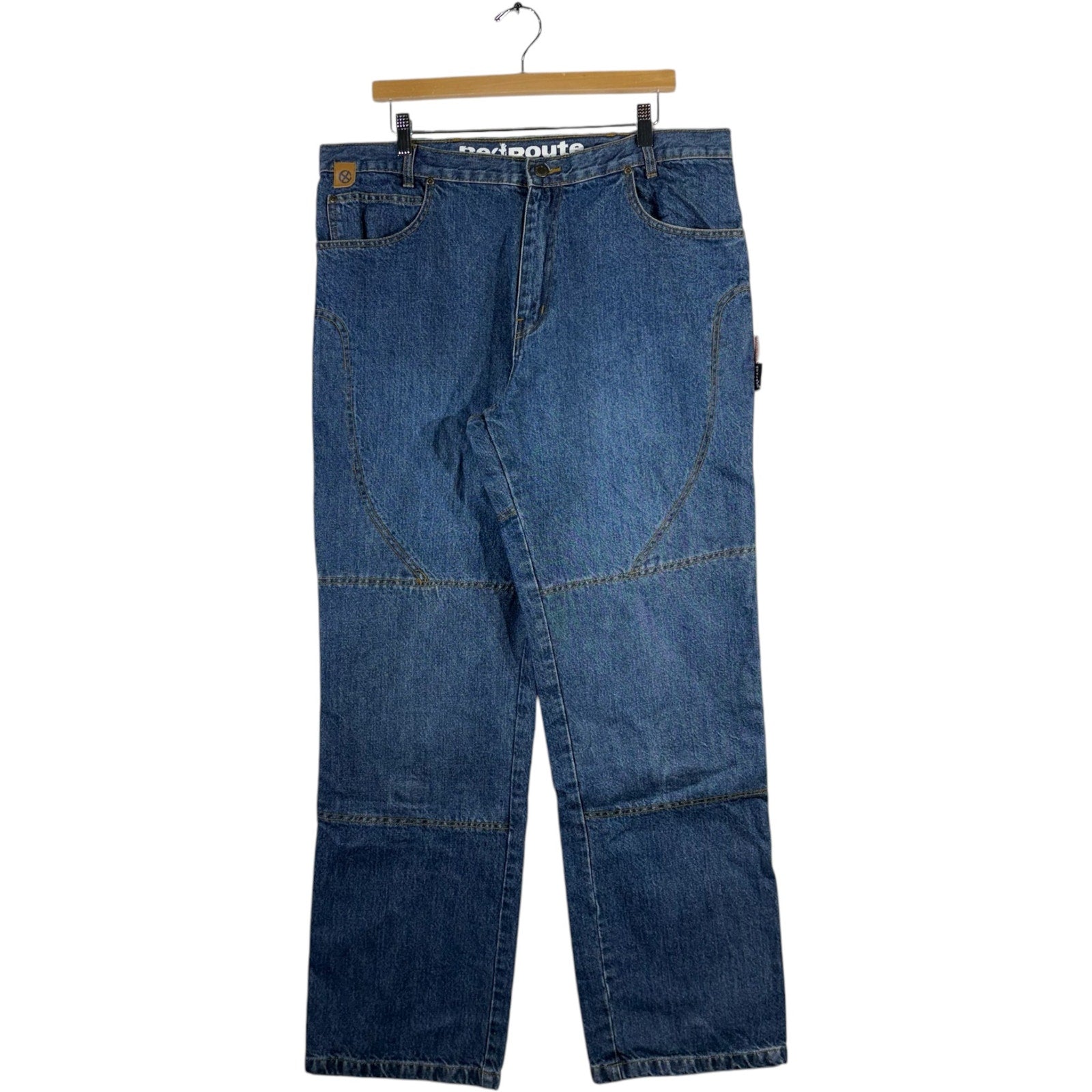 Vintage Red Route Straight Leg Denim Jeans 38 x 33