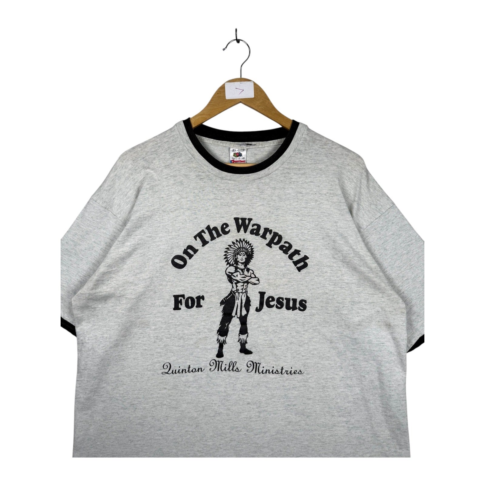 Vintage The Warpath For Jesus Ringer T-Shirt