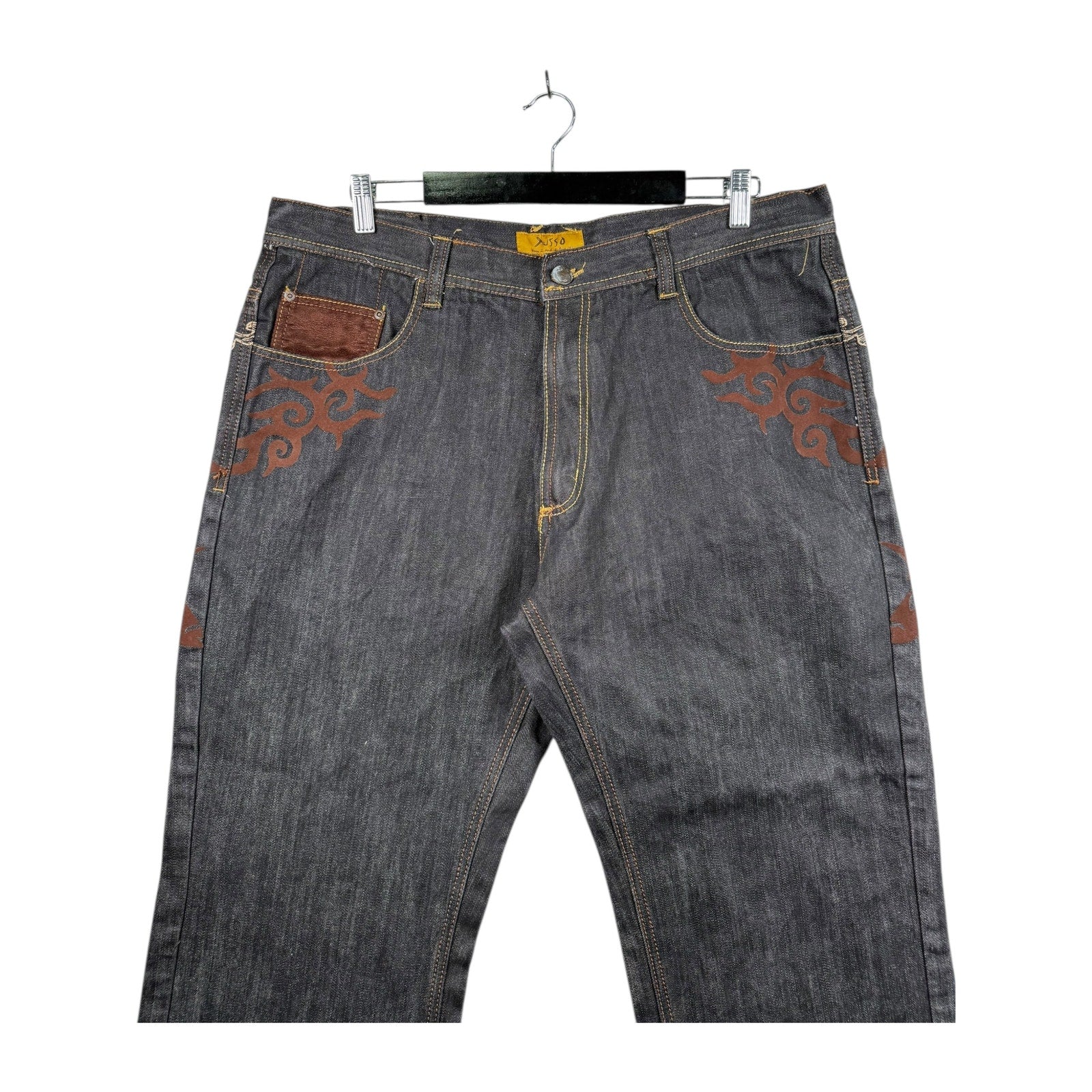 Vintage Russo Dragon Embroidered Denim Jeans 40