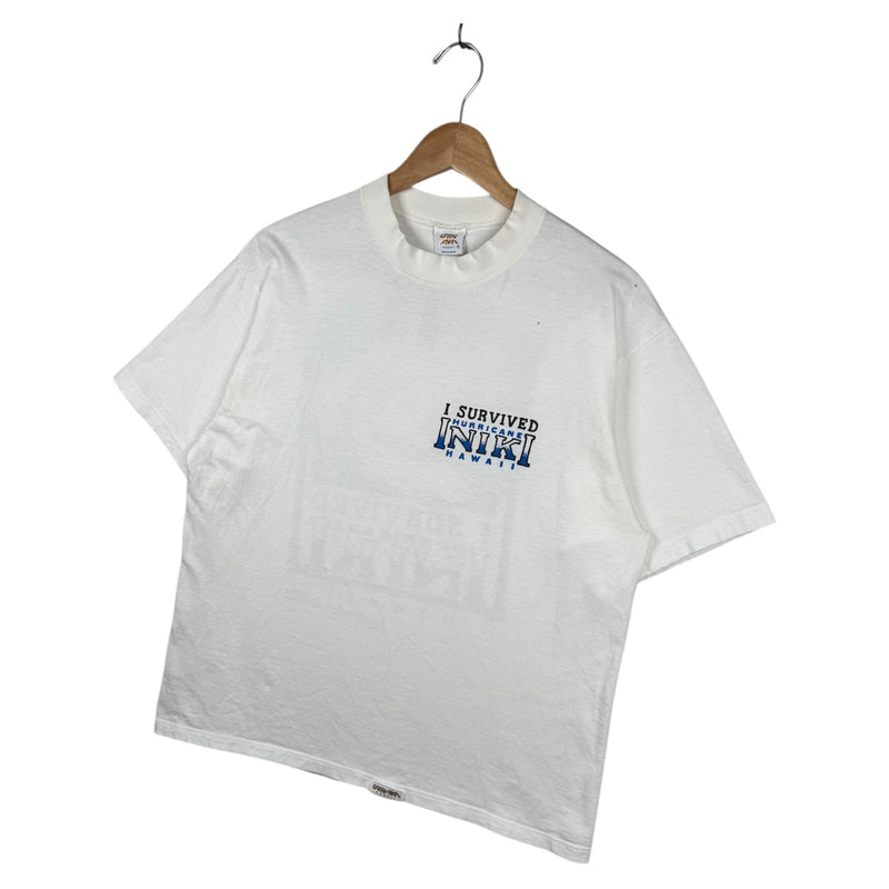 Vintage I Survived Hurricane Iniki Hawaii T-Shirt 1992