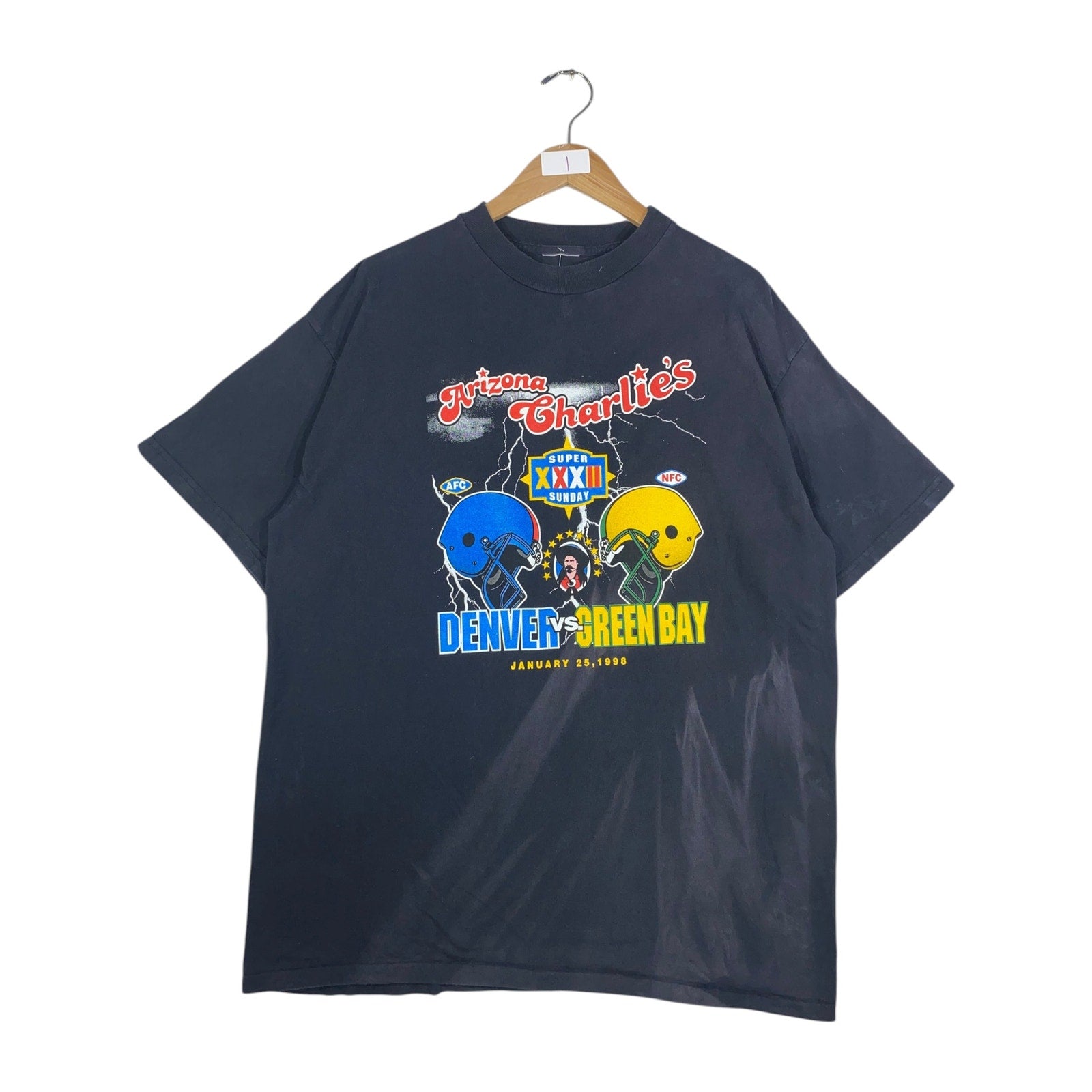 Vintage Denver Vs. Green Bay NFL T-Shirt 1998