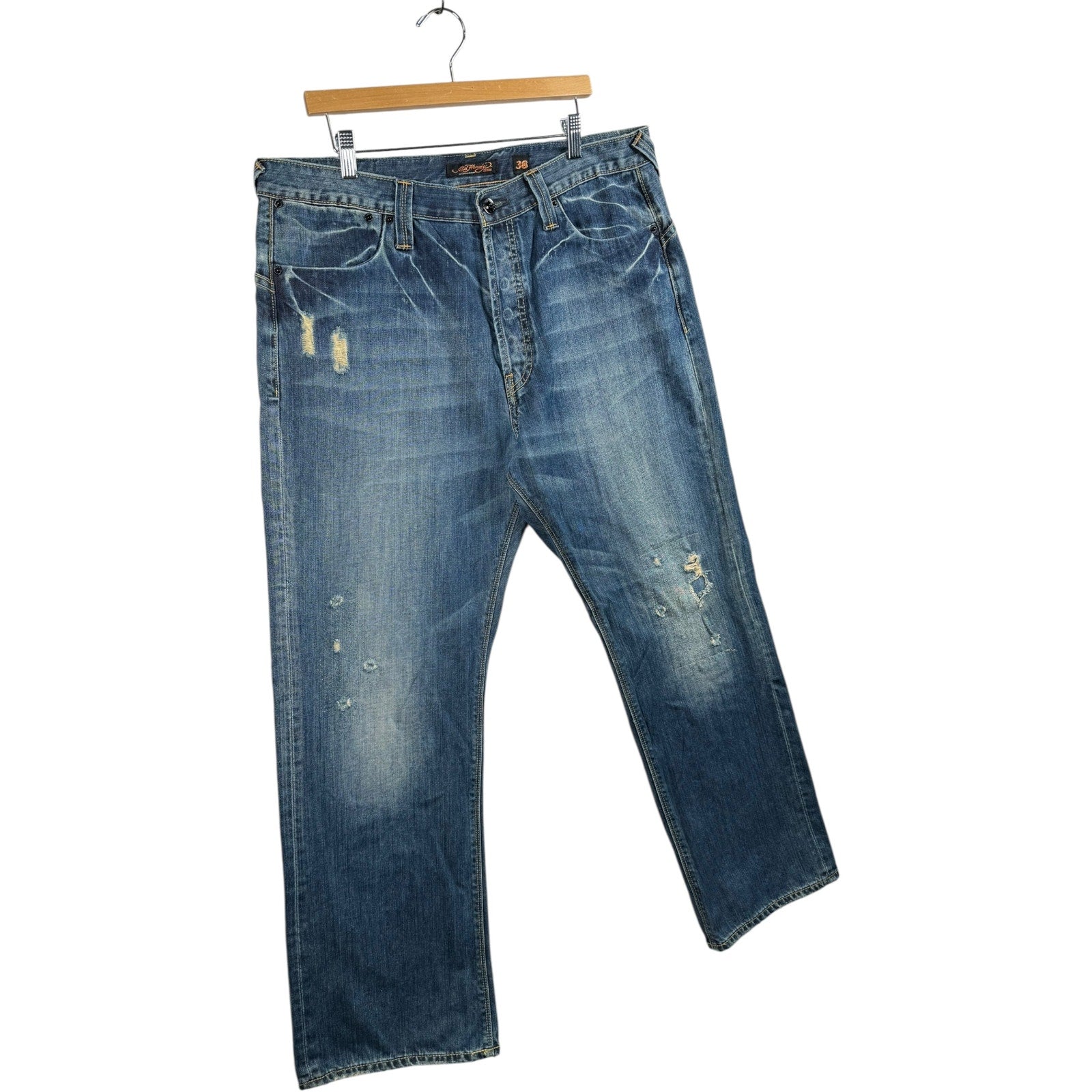 Vintage Ed Hardy Distressed Denim Jeans 38