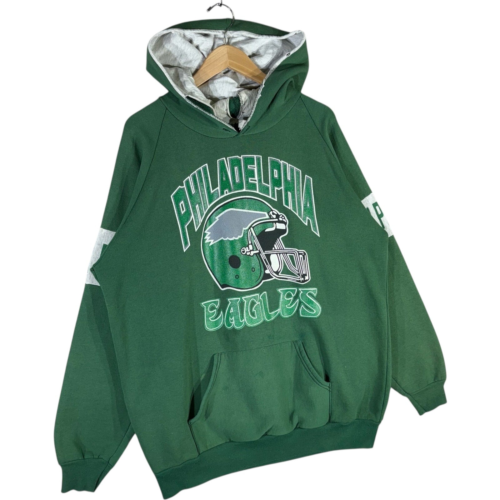 Vintage Philadelphia Eagles Helmet Spellout NFL Hoodie