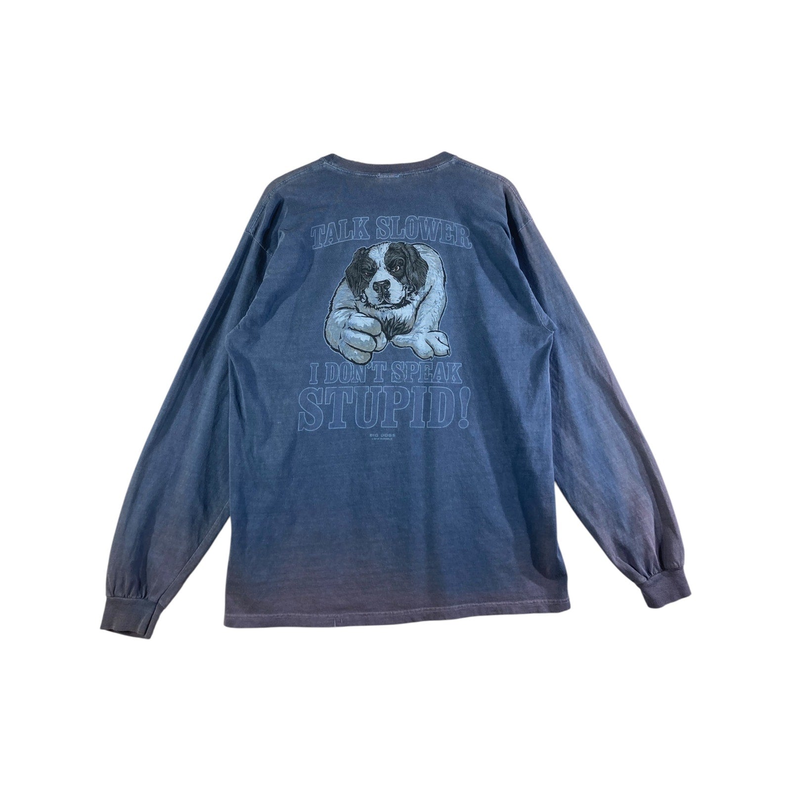 Vintage Big Dog Talk Slower Graphic Long Sleeve T-Shirt