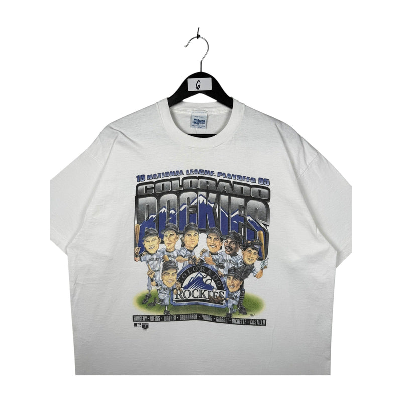 Vintage Colorado Rockies 1995 Playoffs Caricature MLB T-Shirt
