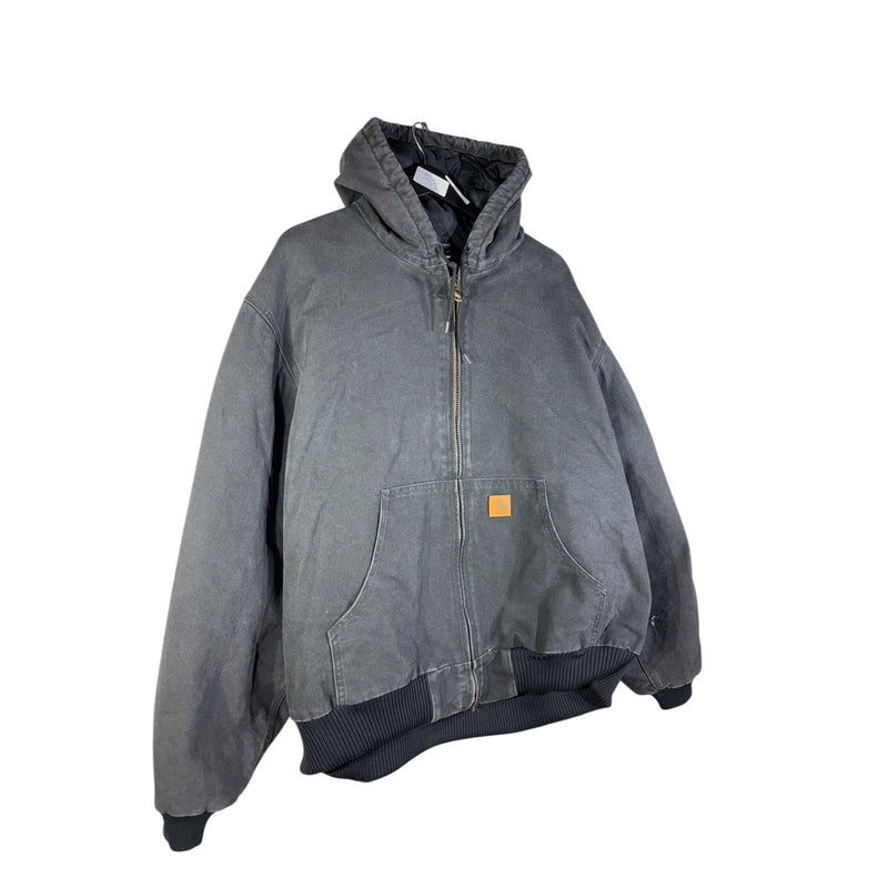 Vintage Carhartt Canvas Hooded Full Zip Workwear Jacket