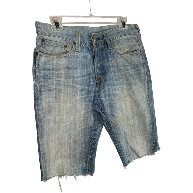 Vintage Evisu Distressed Raw Hem Denim Shorts 32