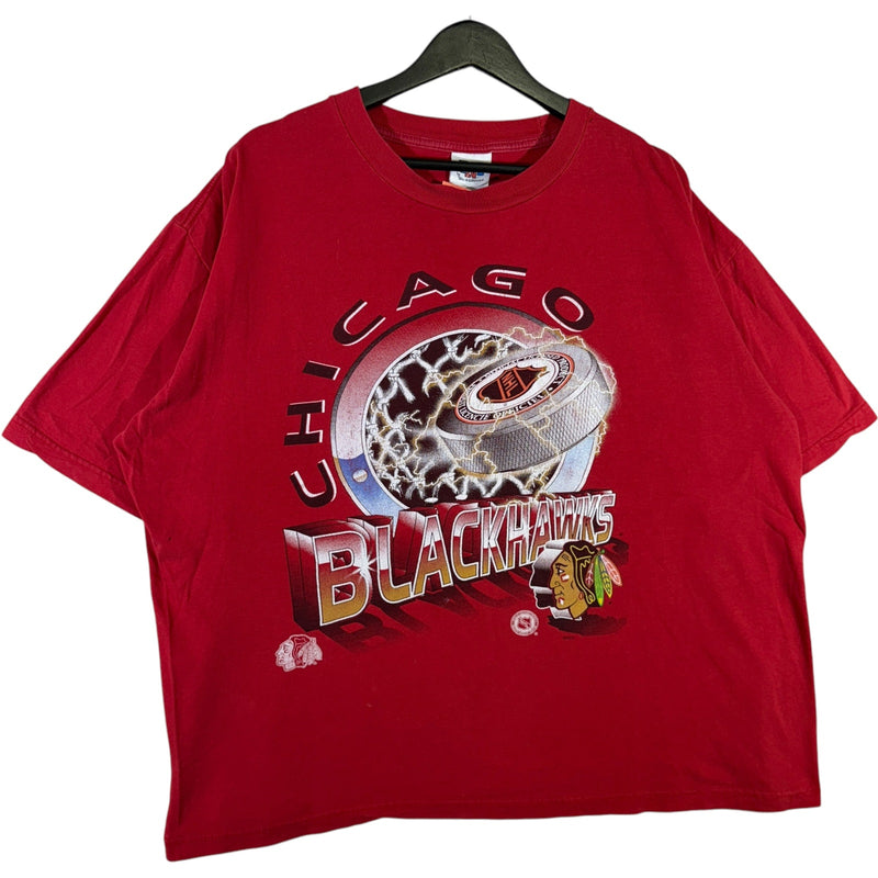 Vintage Chicago Blackhawks Lightning Puck NHL Tee