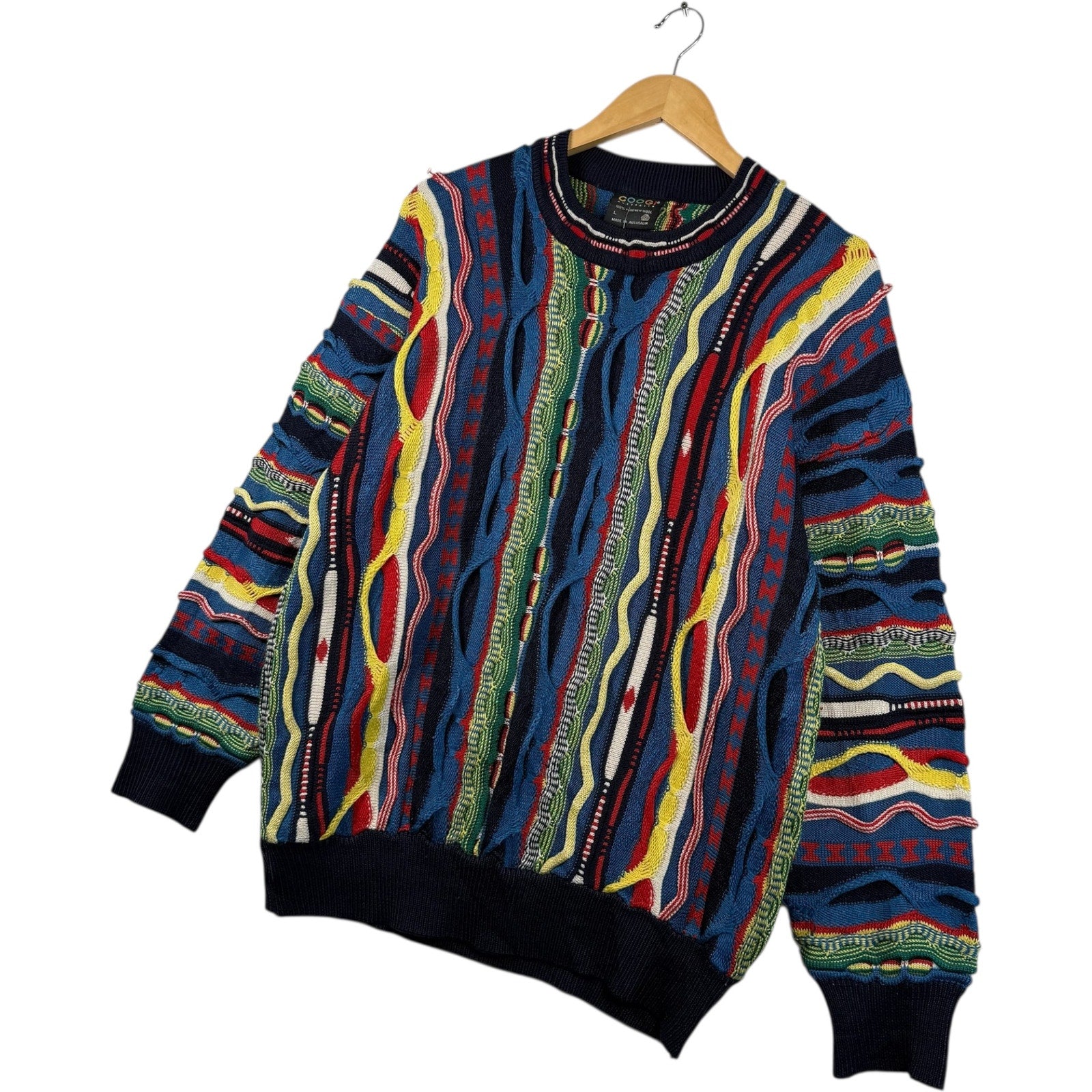 Vintage Coogi 3D Knit Striped Textured Sweater