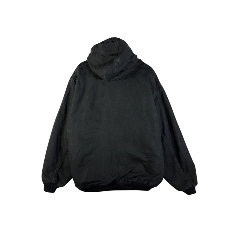 Vintage Carhartt Canvas Hooded Full Zip Quilted Workwear Jacket