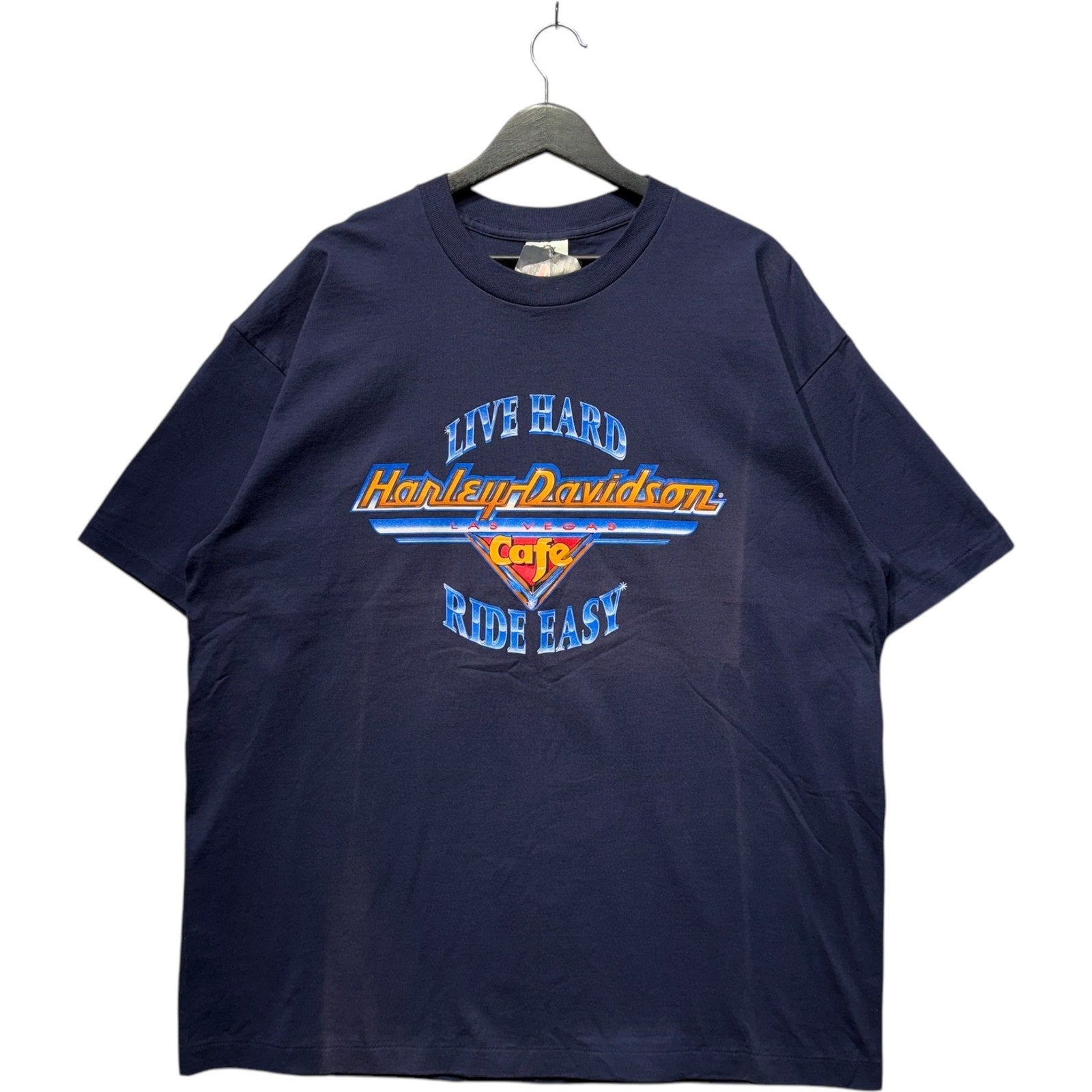 Vintage Harley Davidson Live Hard Ride Easy Cafe Tee NWT