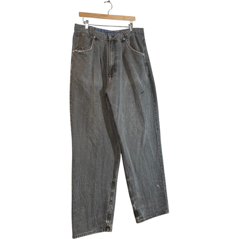 Vintage Phat Farm Embroidered Wide Leg Denim Jeans 36x33