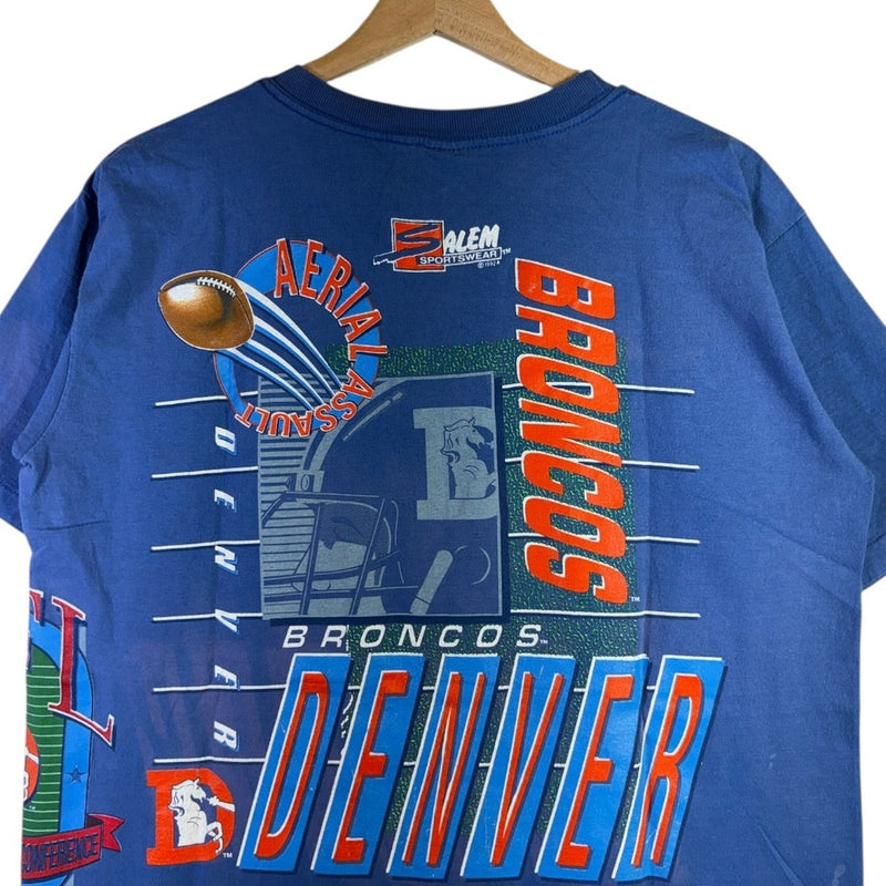 Vintage Salem Denver Broncos NFL Team Graphic T-Shirt