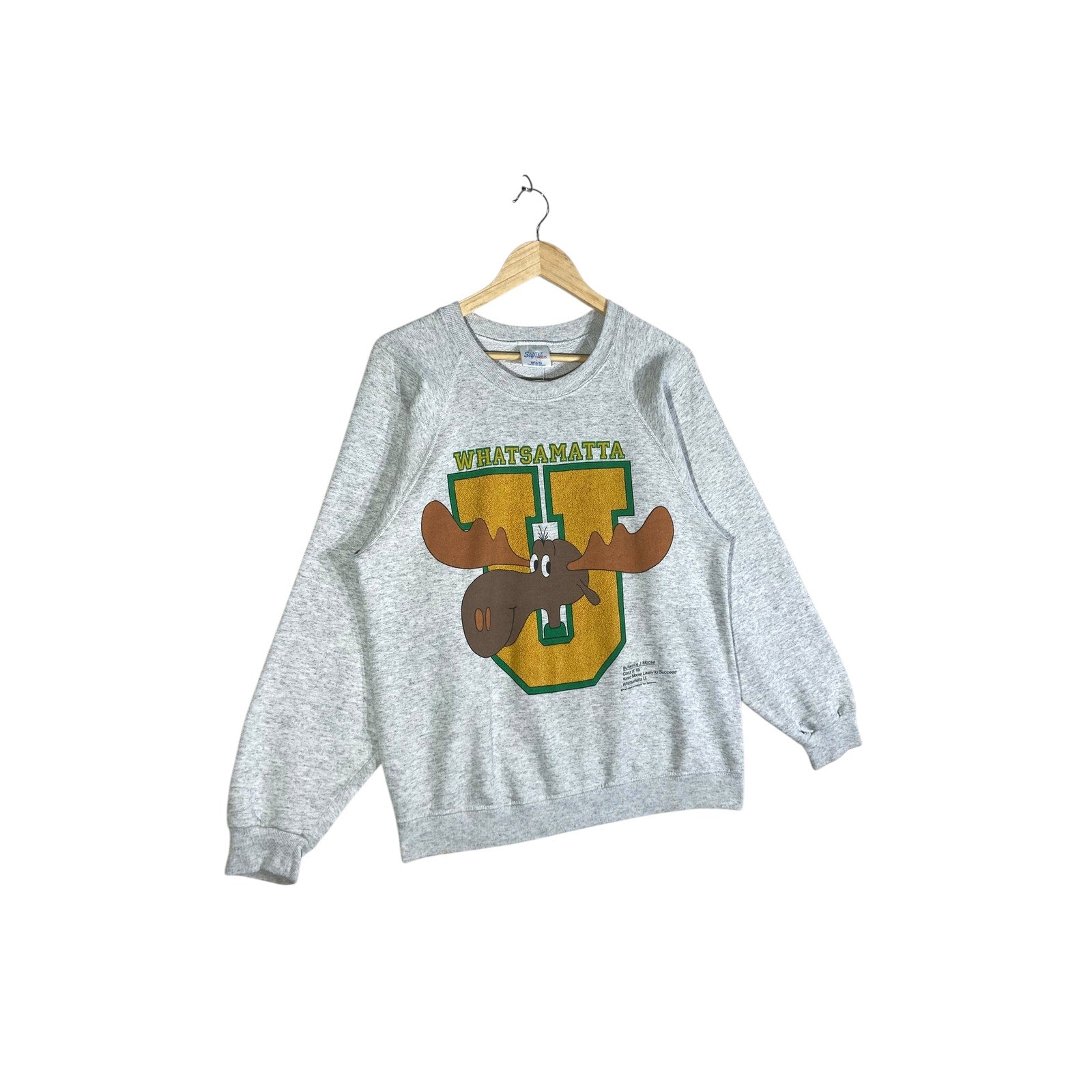 Vintage Whatsamatta University Rocky & Bullwinkle Crewneck