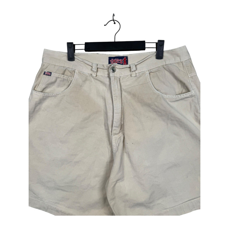 Vintage Embroidered Gangboy Patchwork Denim Shorts 37