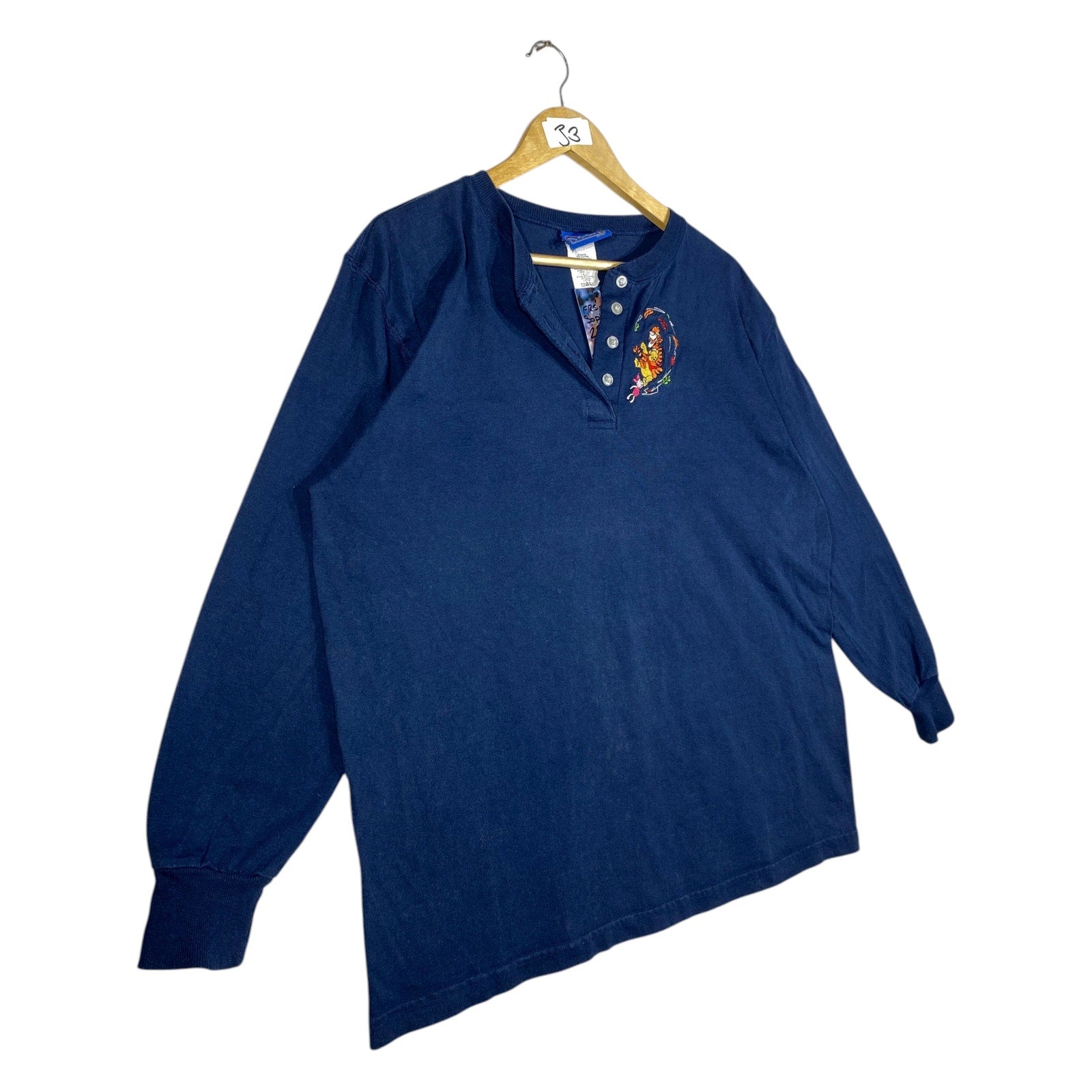 Vintage Disney Pooh Tigger Henley Long Sleeve