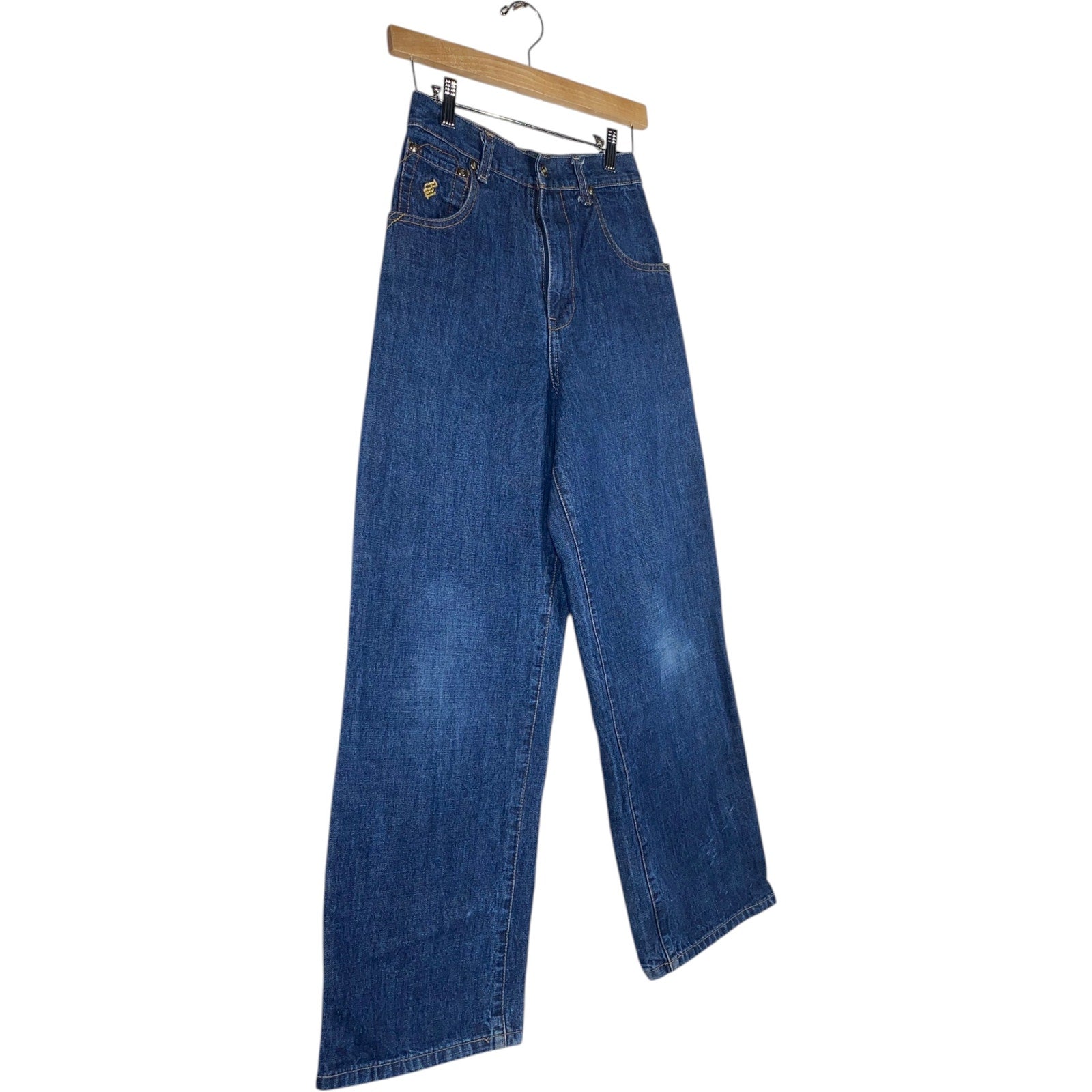 Vintage Roca Wear Embroidery Pattern Pockets Denim Jeans 12