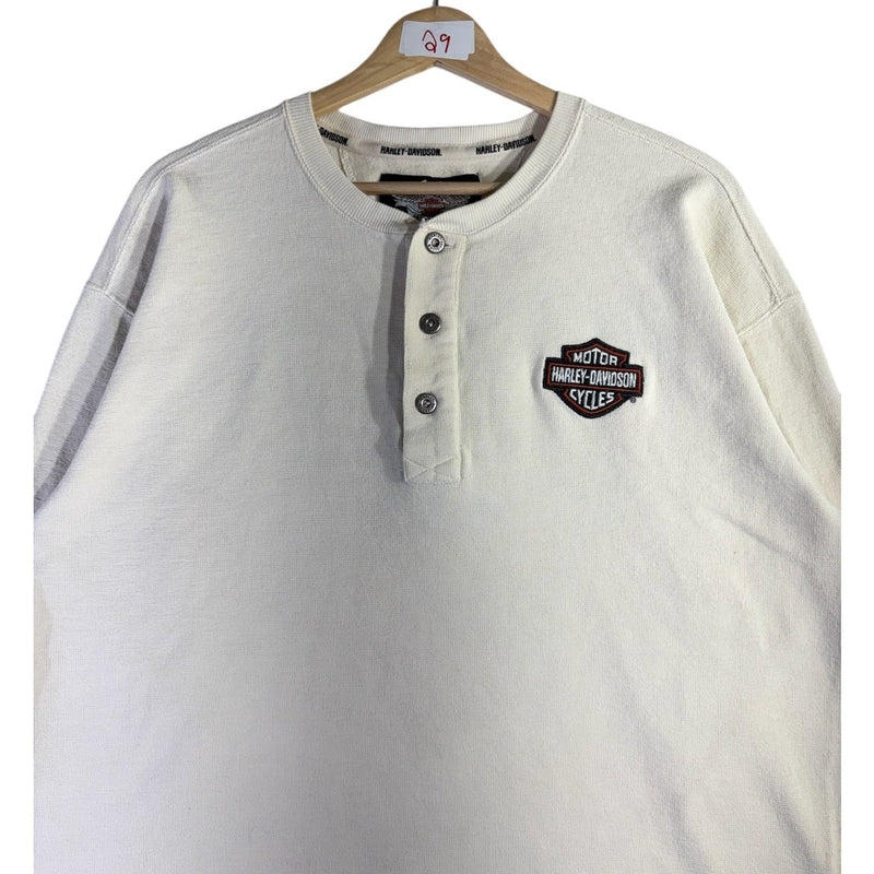 Vintage Harley Davidson Henley Long Sleeve