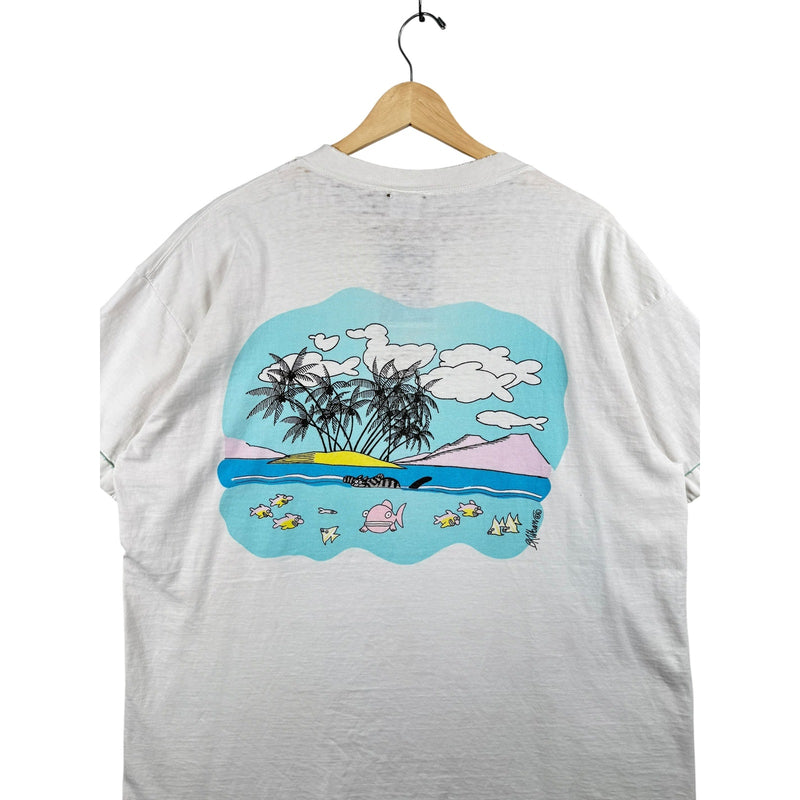 Vintage Hawaii Cat Tropical Beach T-Shirt