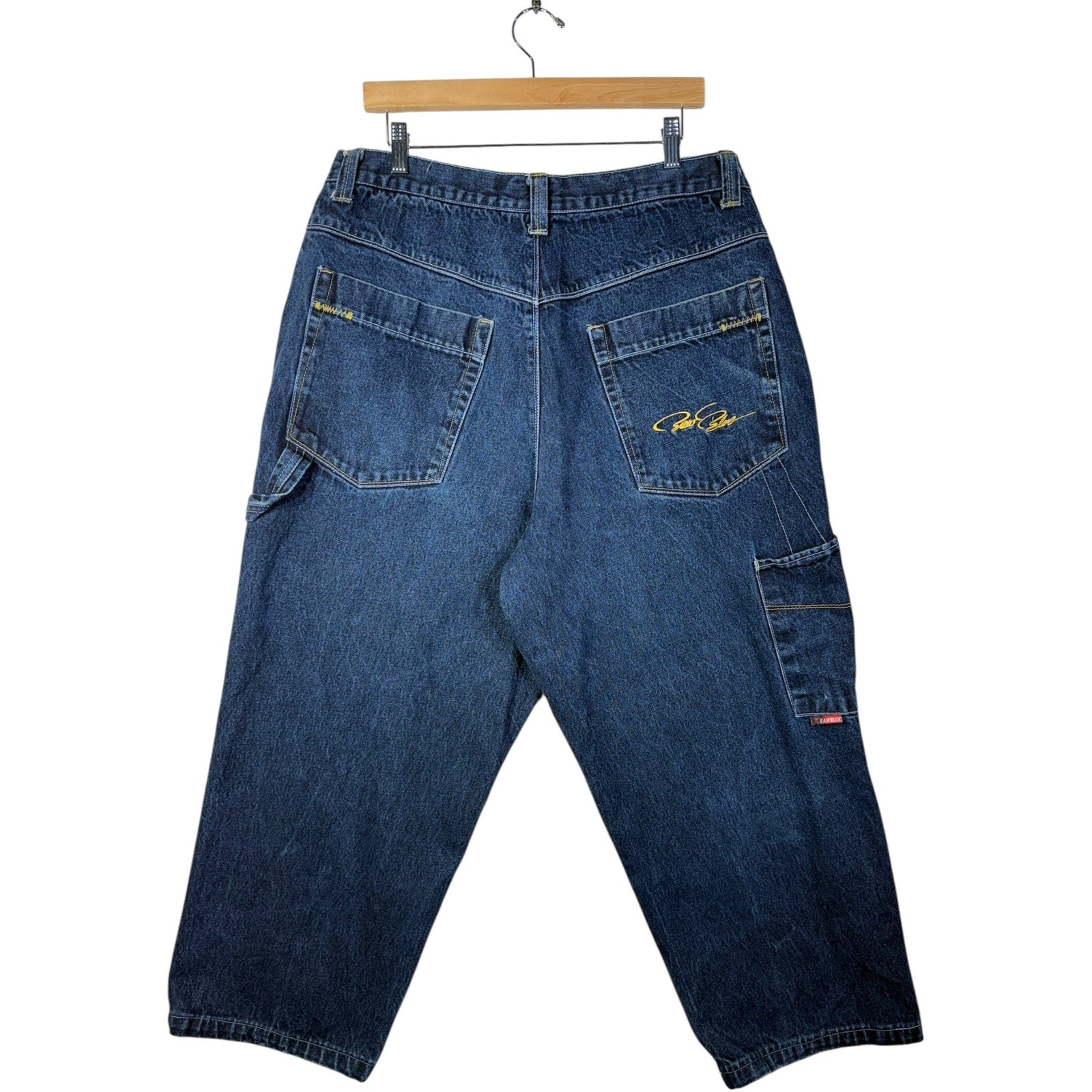 Vintage Cropped Raw Blue Carpenter Denim Jeans 38x26