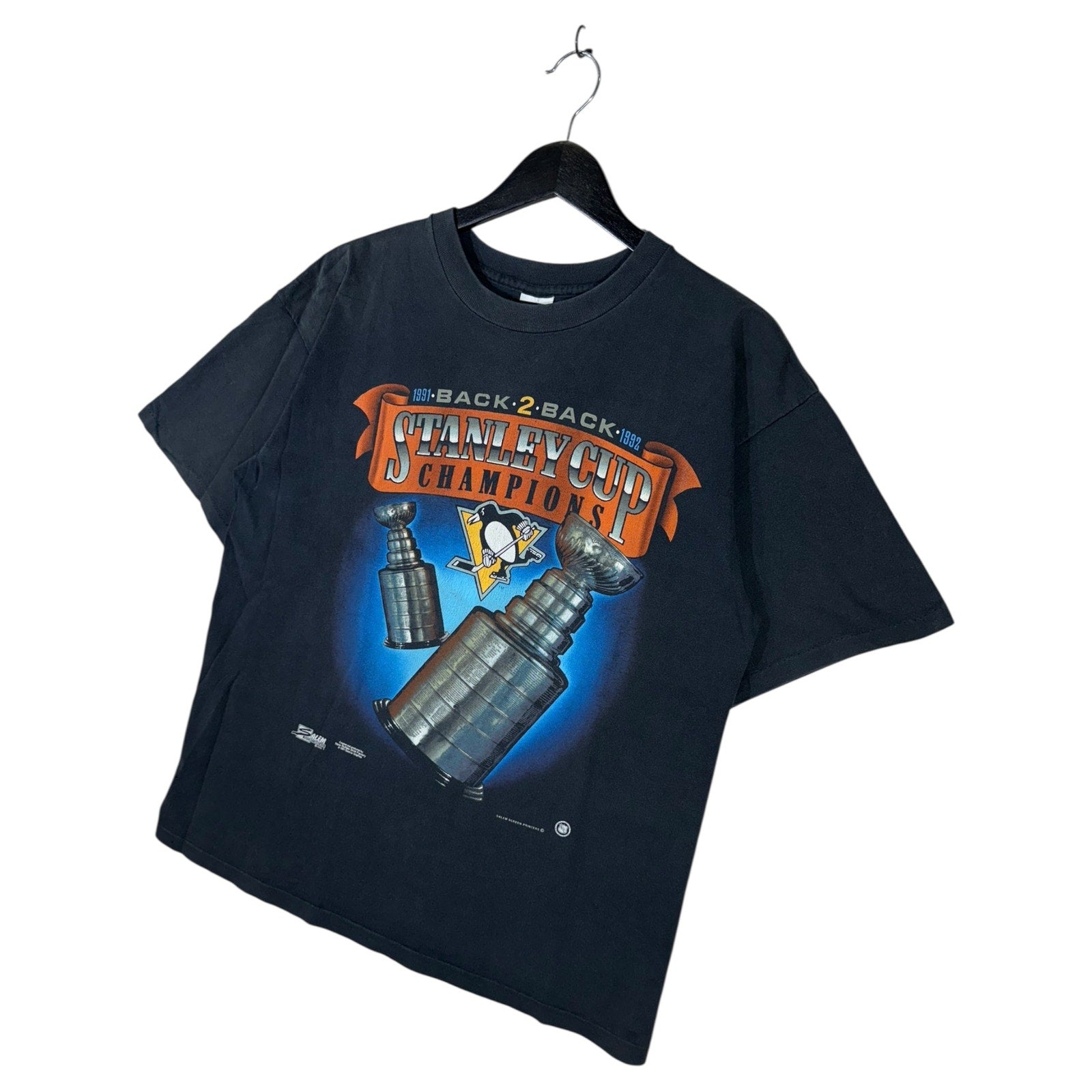 Vintage Pittsburgh Penguins Back 2 Back Stanley Cup NHL T-Shirt