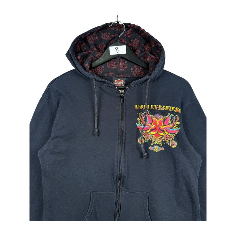 Vintage Harley Davidson Black Diamond Full Zip Hoodie