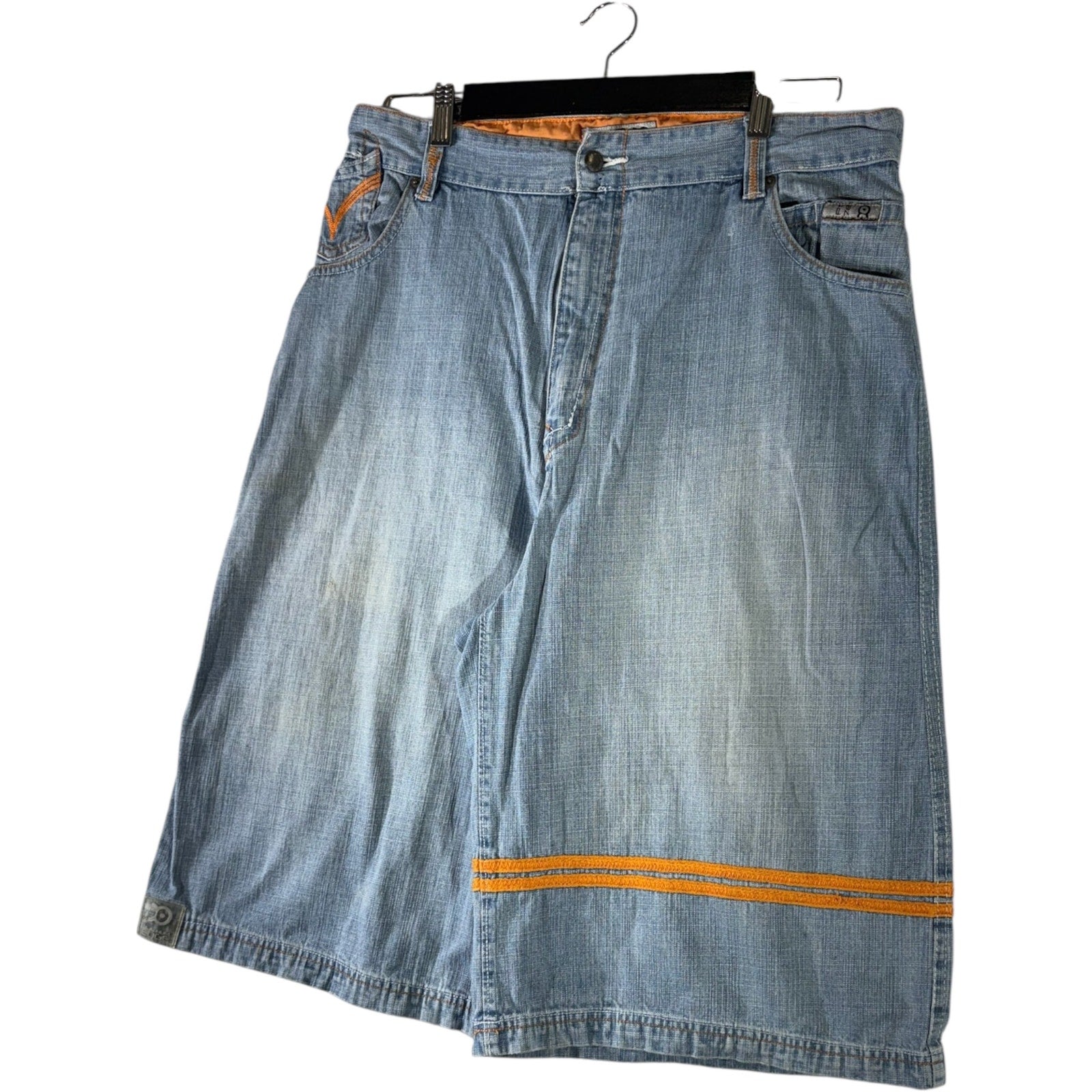 Vintage Platinum Edge Wide Leg Denim Shorts 38