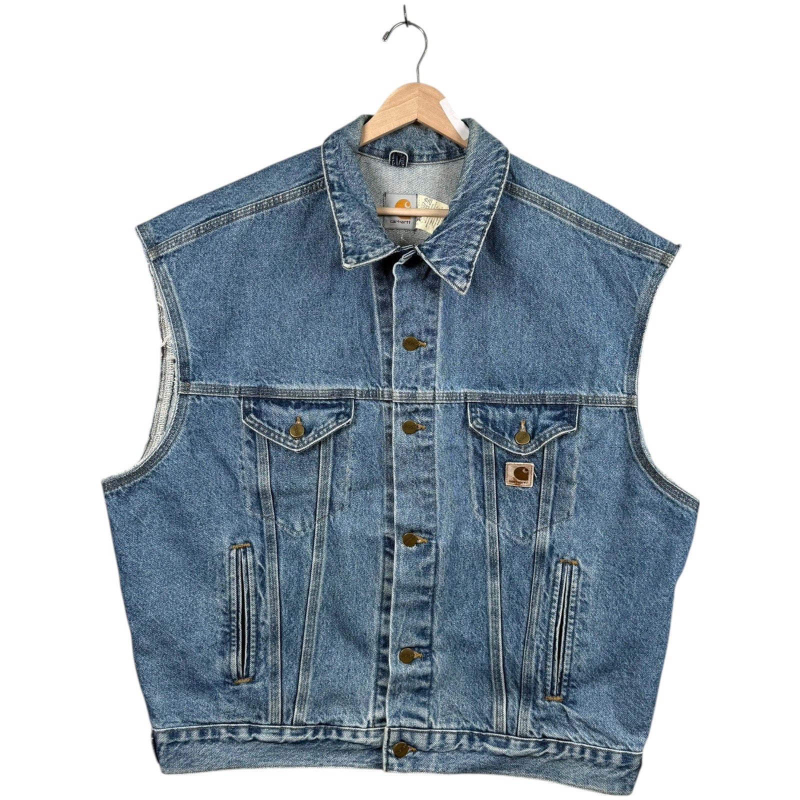 Vintage Carhartt Button Up Utility Denim Vest