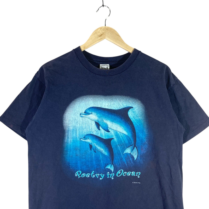 Vintage Poetry in Ocean Dolphin Tee