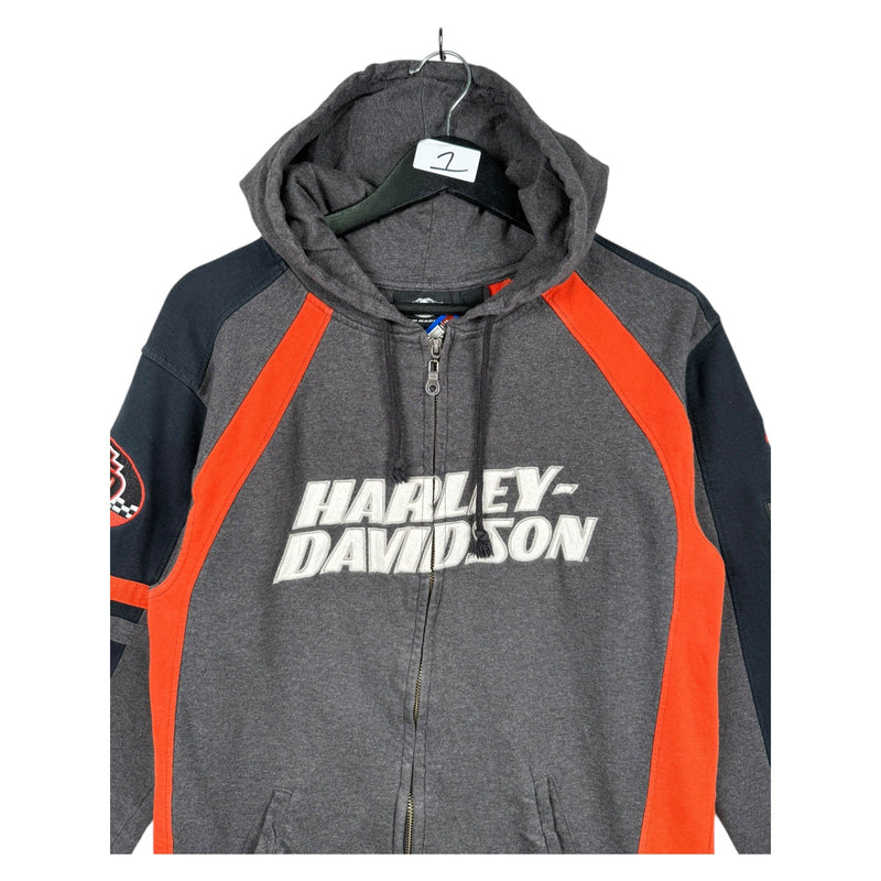 Vintage Harley Davidson Colorblock Full Zip Hoodie