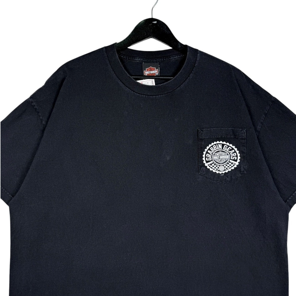 Vintage Harley Davidson Salt Lake City Skull Pocket T-Shirt